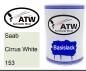 Preview: Saab, Cirrus White, 153: 500ml Lackdose, von ATW Autoteile West.